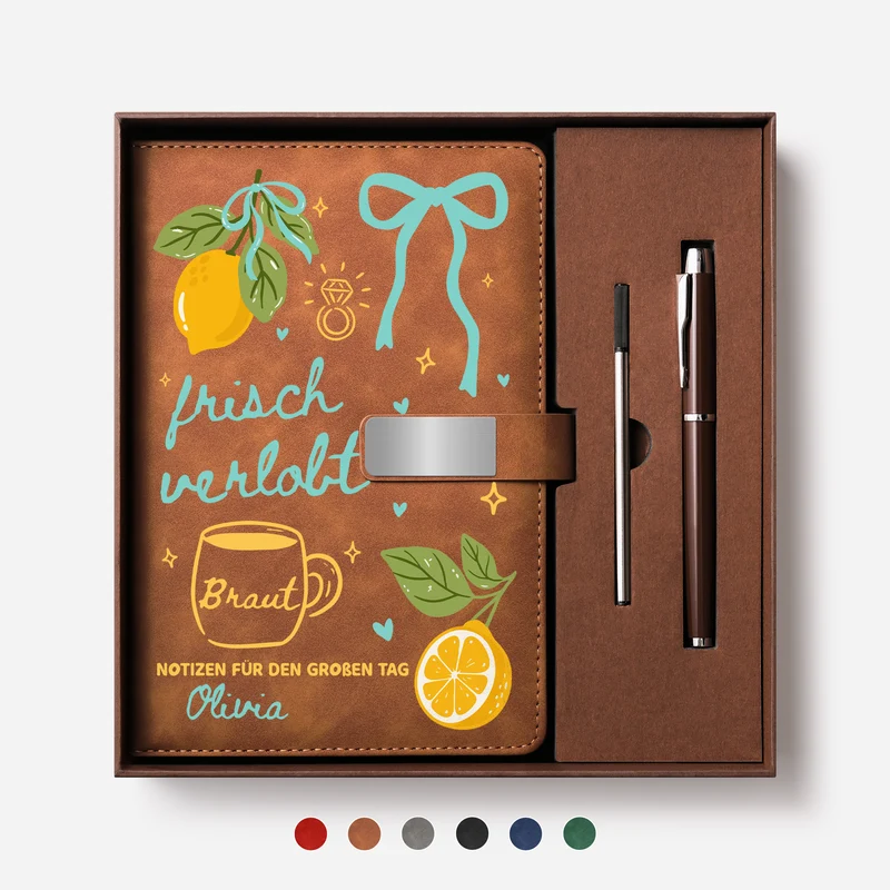 Notizen Für Den Großen Tag - Personalisierte Geschenke Paar | Notizbuch Mit Stift Verlobt Verheiratet