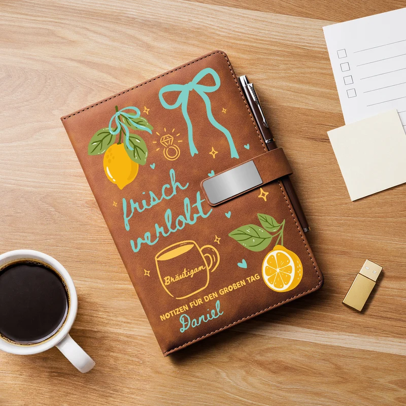Notizen Für Den Großen Tag - Personalisierte Geschenke Paar | Notizbuch Mit Stift Verlobt Verheiratet