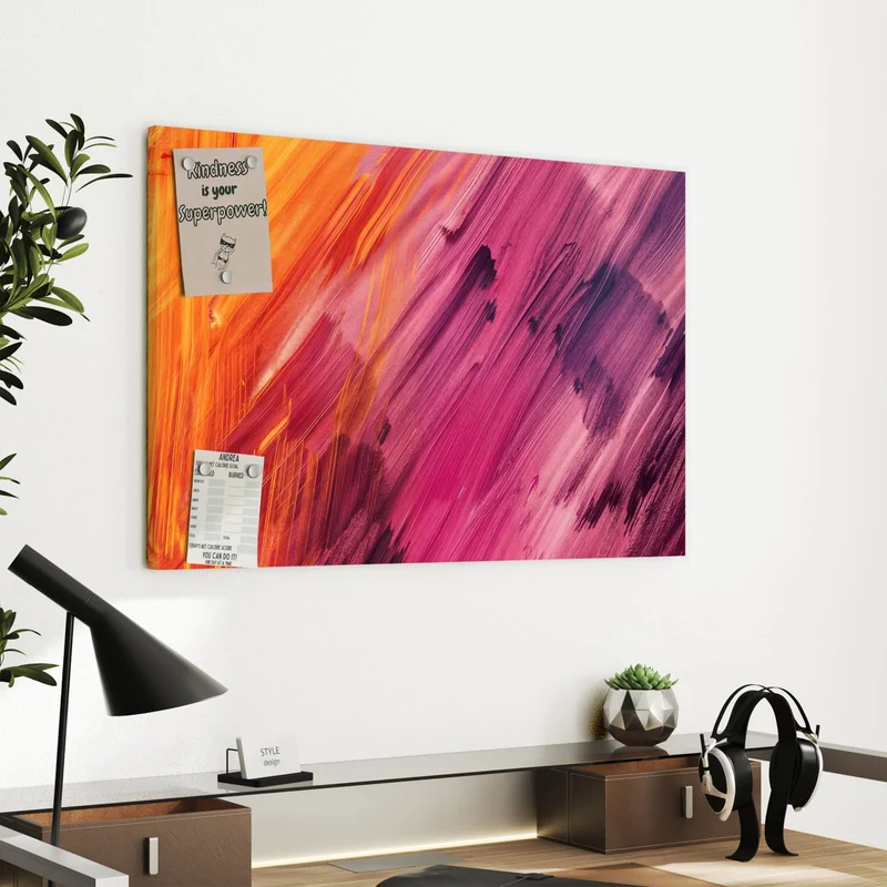 Metall Magnettafel - Diagonale Farbstriche