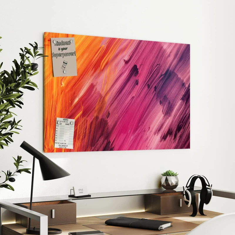 Metall Magnettafel - Diagonale Farbstriche