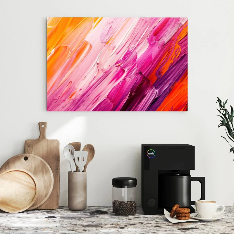 Metall Magnettafel - Rosa Pinselstriche