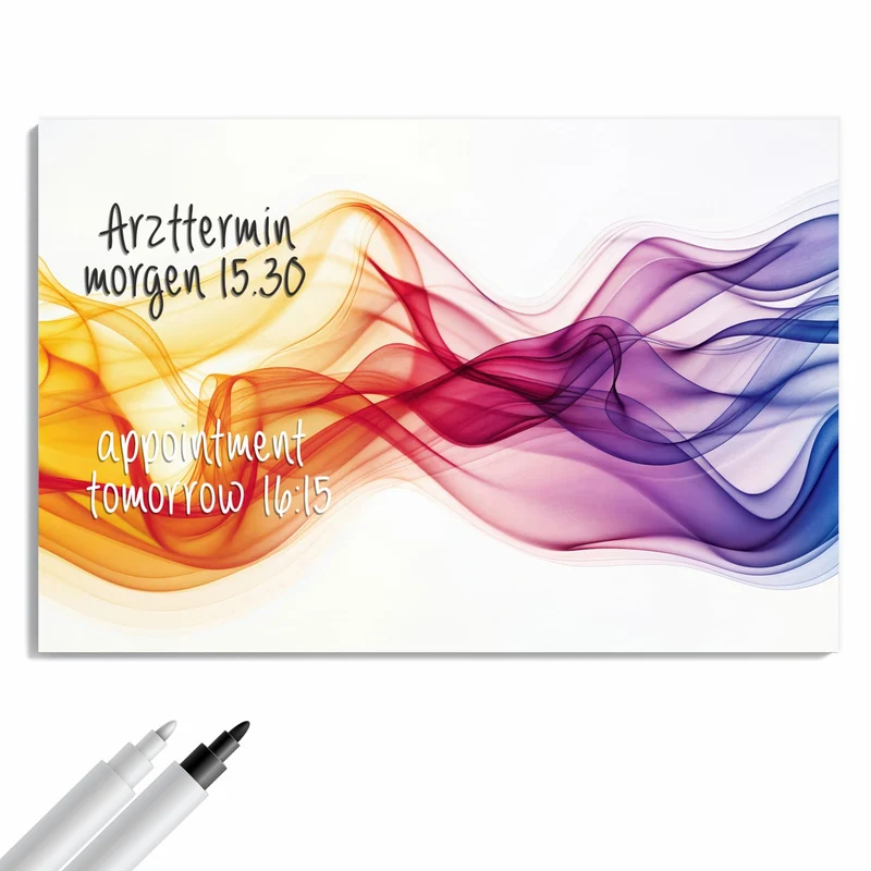 Metall Magnettafel - Bunte Rauchwellen