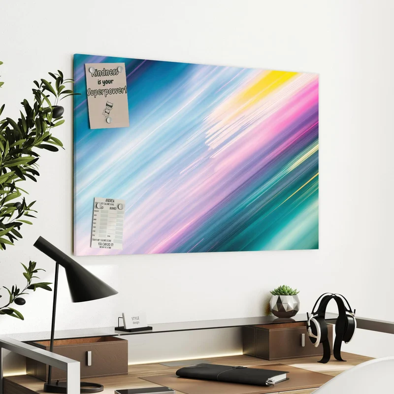 Metall Magnettafel - Farbiges Streifenmuster
