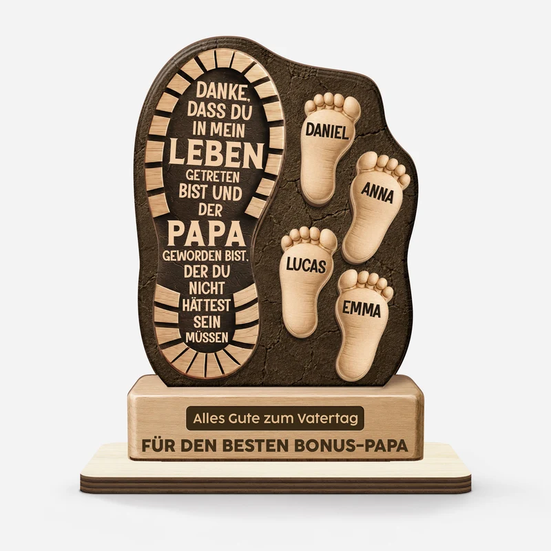 Danke Dass Du In Mein Leben Getreten Bist - Personalisierte Vatertagsgeschenke | Holzaufsteller Mit Standfuß Bonus Papa