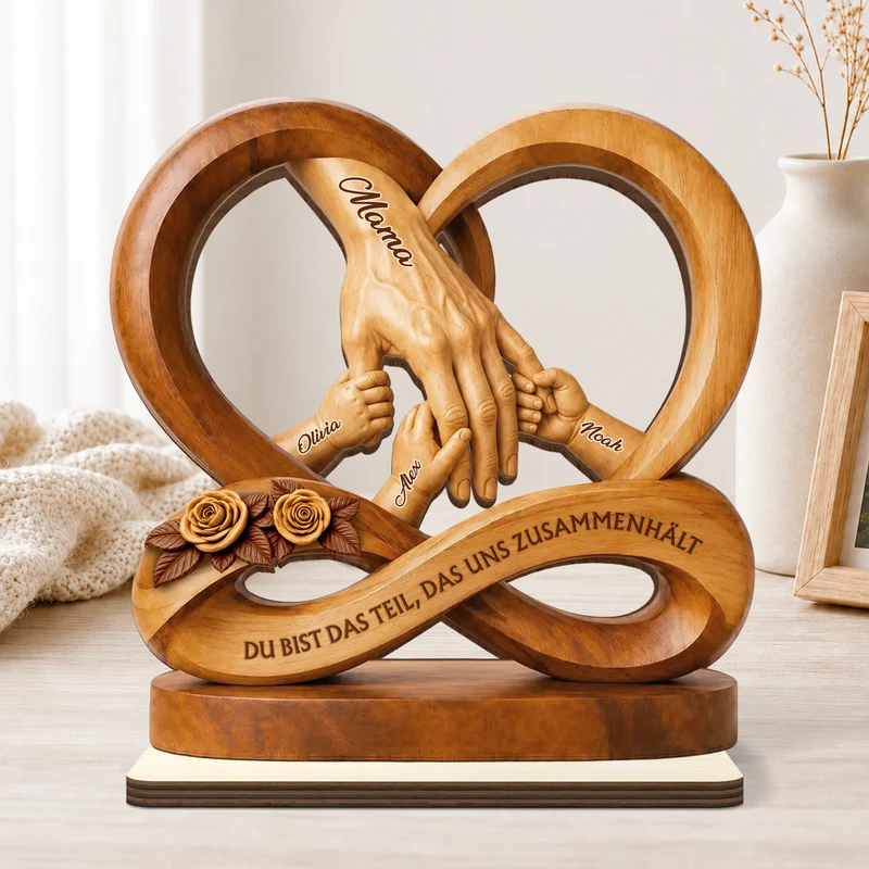 [3D-Optik] Für Die Welt Bist Du Ein Papa - Personalisiertes Geschenk | Holzaufsteller Mit Standfuß Papa Mama