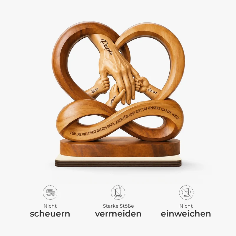 [3D-Optik] Für Die Welt Bist Du Ein Papa - Personalisiertes Geschenk | Holzaufsteller Mit Standfuß Papa Mama