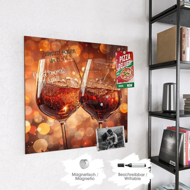 Magnettafel - Festliche Weingläser