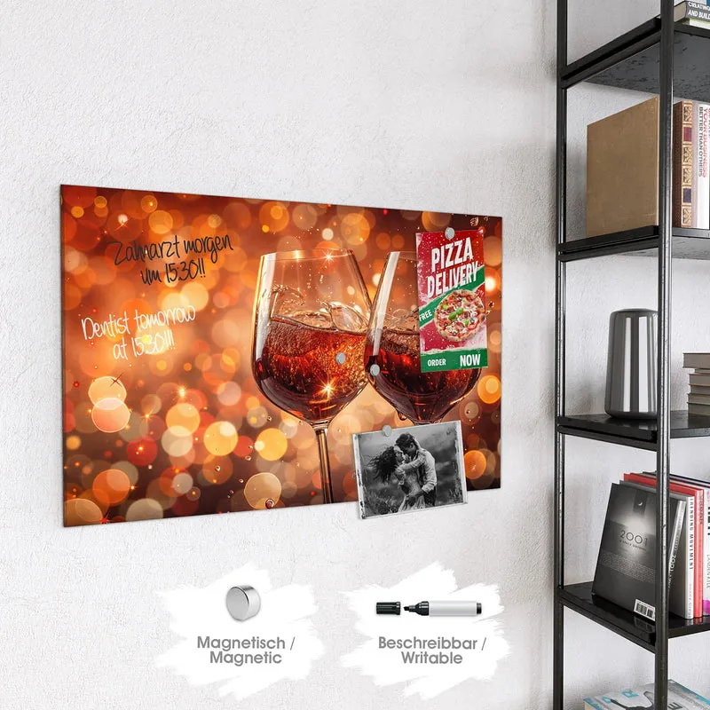 Magnettafel - Festliche Weingläser