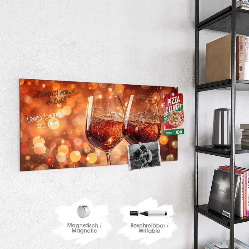 Magnettafel - Festliche Weingläser