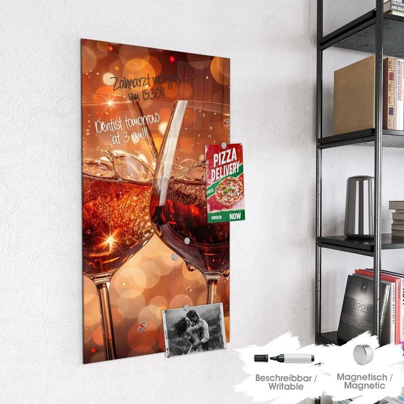 Magnettafel - Festliche Weingläser