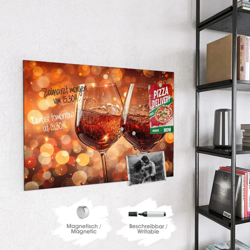 Magnettafel - Festliche Weingläser
