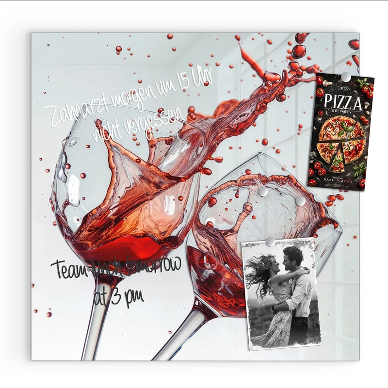Magnettafel - Spritzender Rotwein