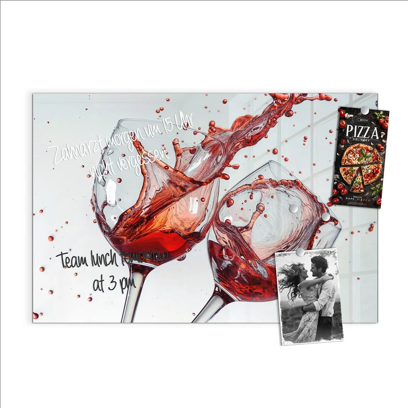 Magnettafel - Spritzender Rotwein