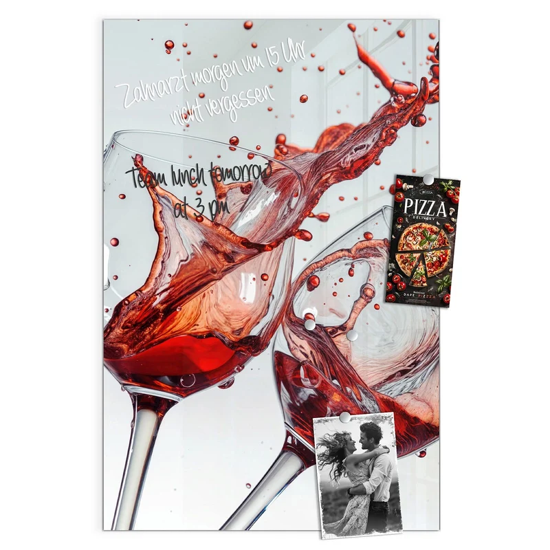 Magnettafel - Spritzender Rotwein