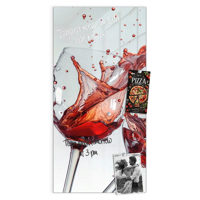 Magnettafel - Spritzender Rotwein