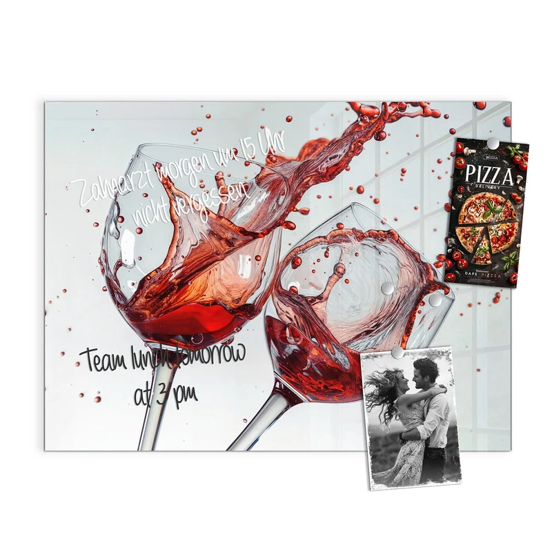 Magnettafel - Spritzender Rotwein
