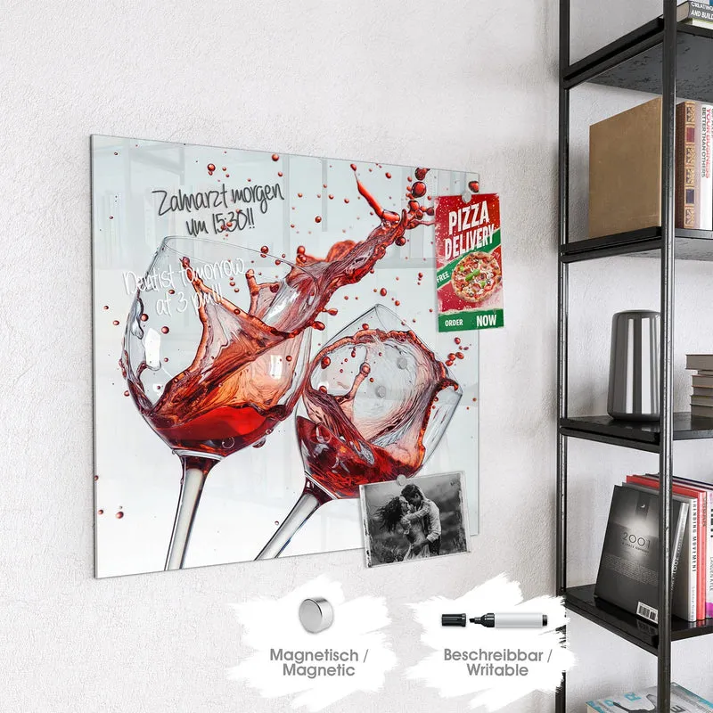 Magnettafel - Spritzender Rotwein
