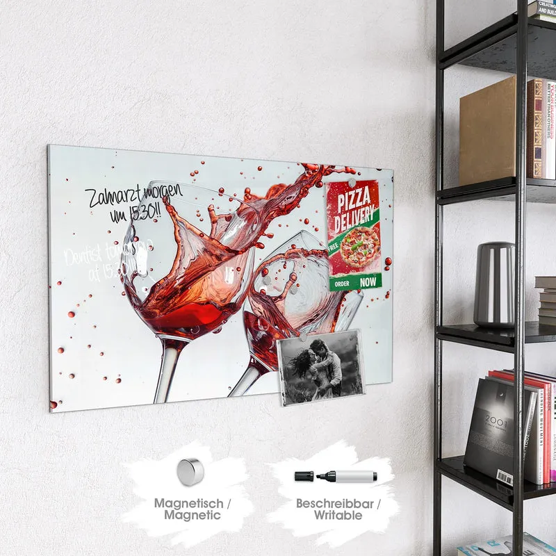 Magnettafel - Spritzender Rotwein