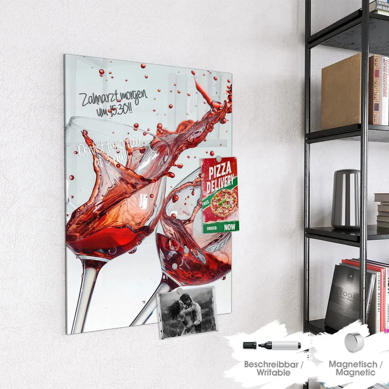 Magnettafel - Spritzender Rotwein