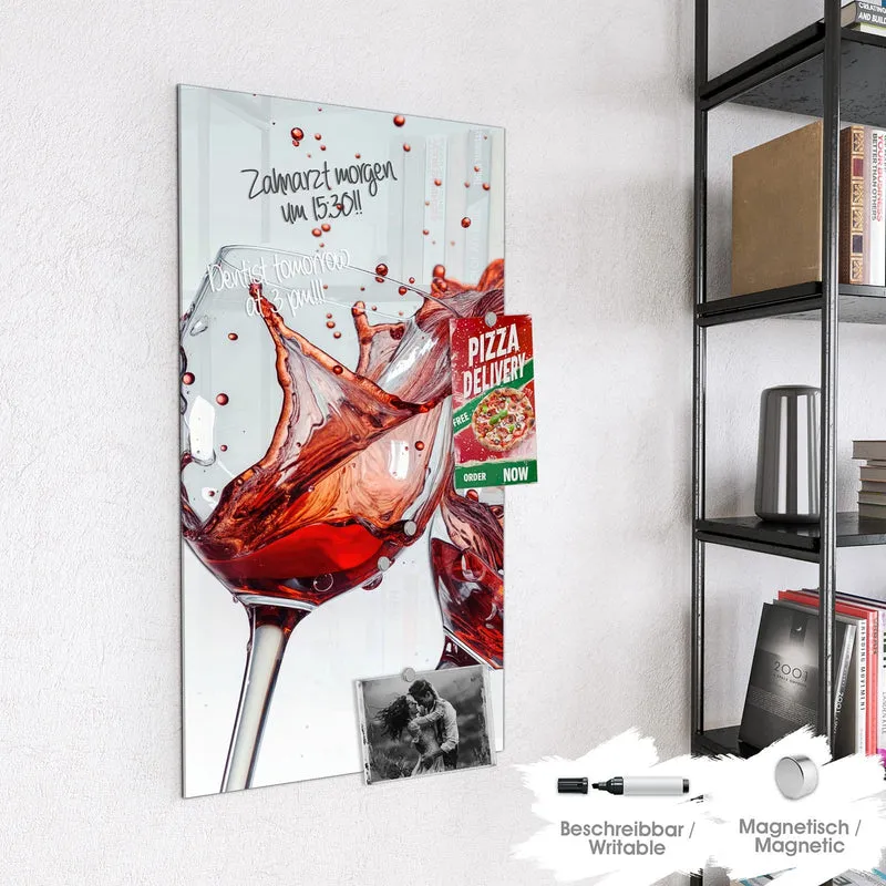 Magnettafel - Spritzender Rotwein