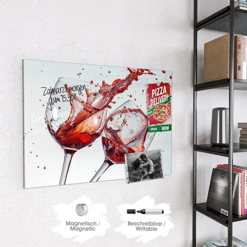 Magnettafel - Spritzender Rotwein