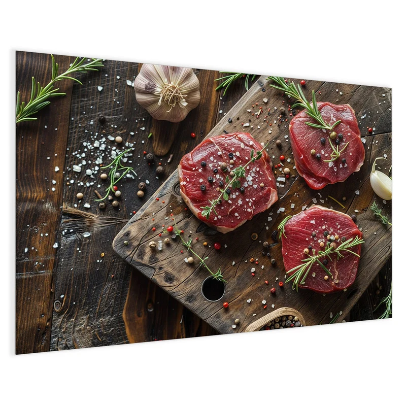 Magnettafel - Steaks mit Knoblauch