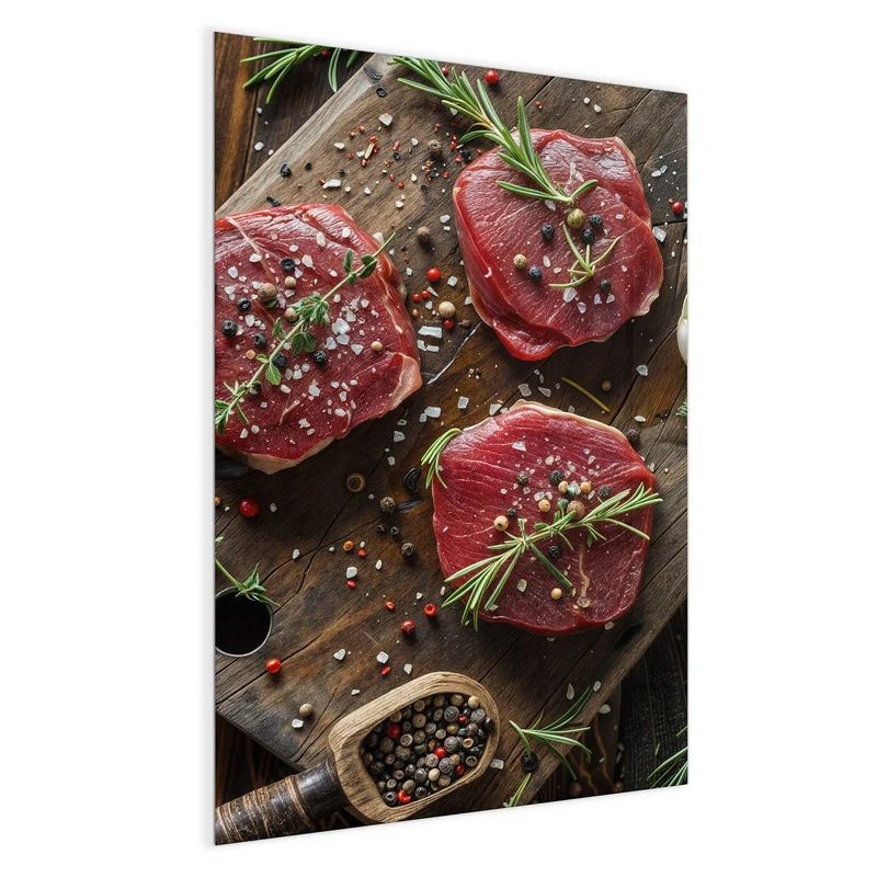 Magnettafel - Steaks mit Knoblauch