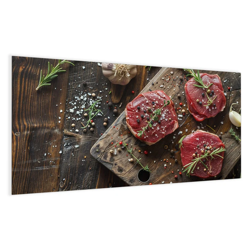 Magnettafel - Steaks mit Knoblauch