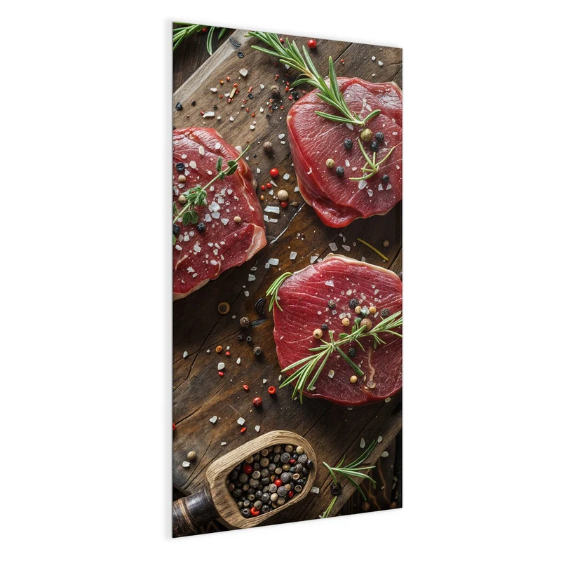 Magnettafel - Steaks mit Knoblauch