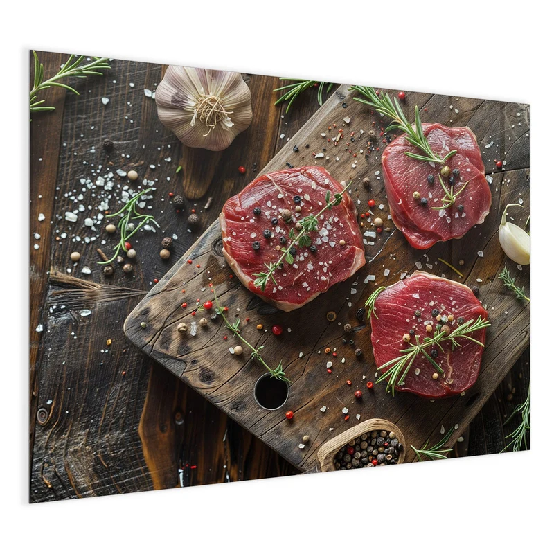 Magnettafel - Steaks mit Knoblauch