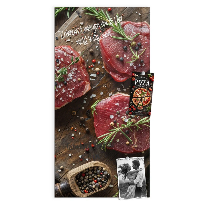 Magnettafel - Steaks mit Knoblauch