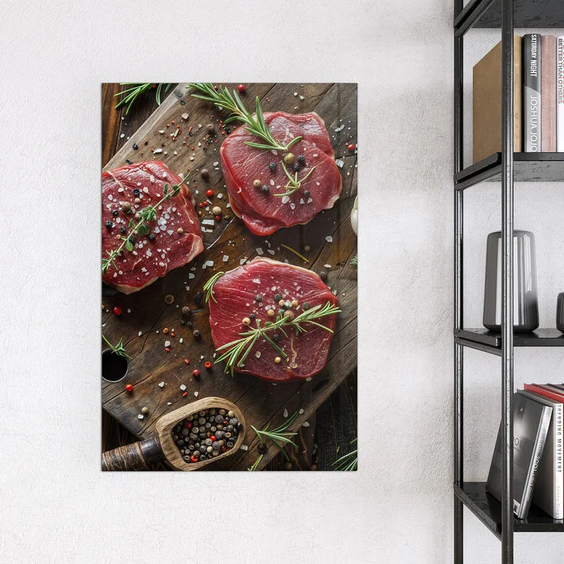 Magnettafel - Steaks mit Knoblauch