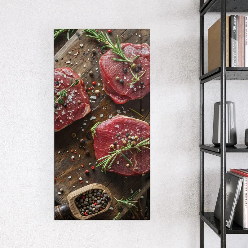 Magnettafel - Steaks mit Knoblauch