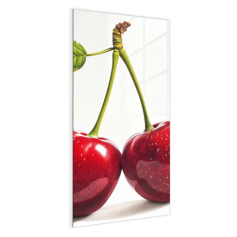 Magnettafel - Zwei Kirschen am Stiel