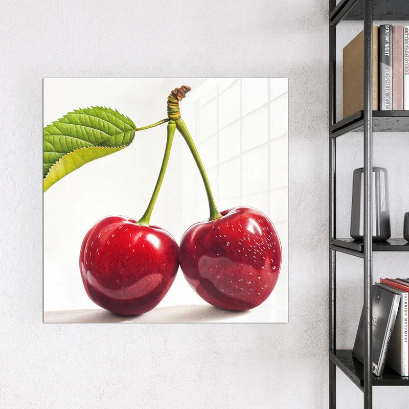 Magnettafel - Zwei Kirschen am Stiel