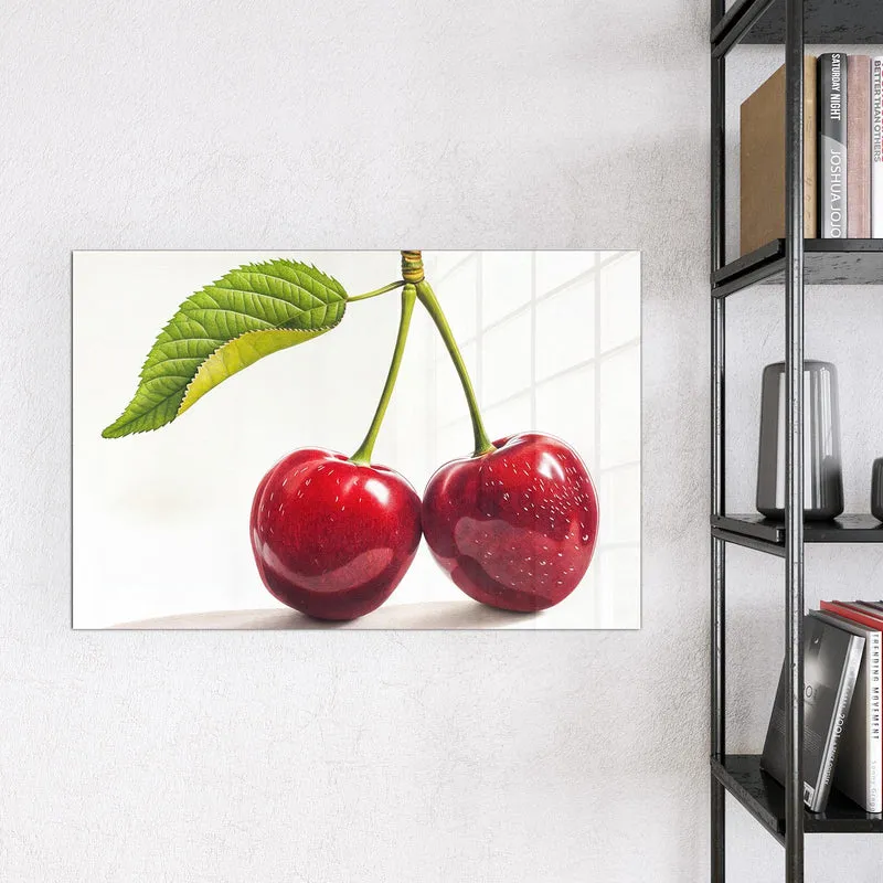 Magnettafel - Zwei Kirschen am Stiel