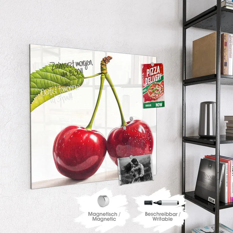 Magnettafel - Zwei Kirschen am Stiel