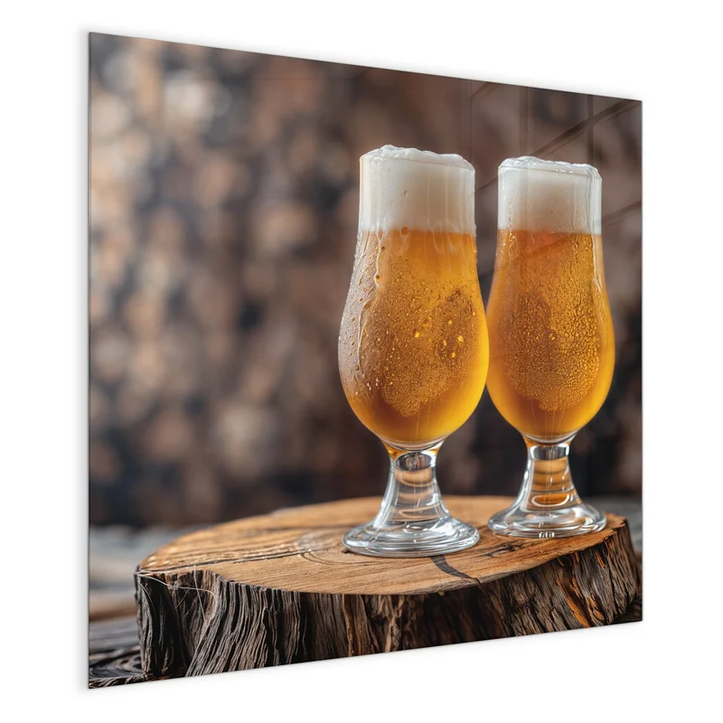 Magnettafel - Bier auf Holzstumpf
