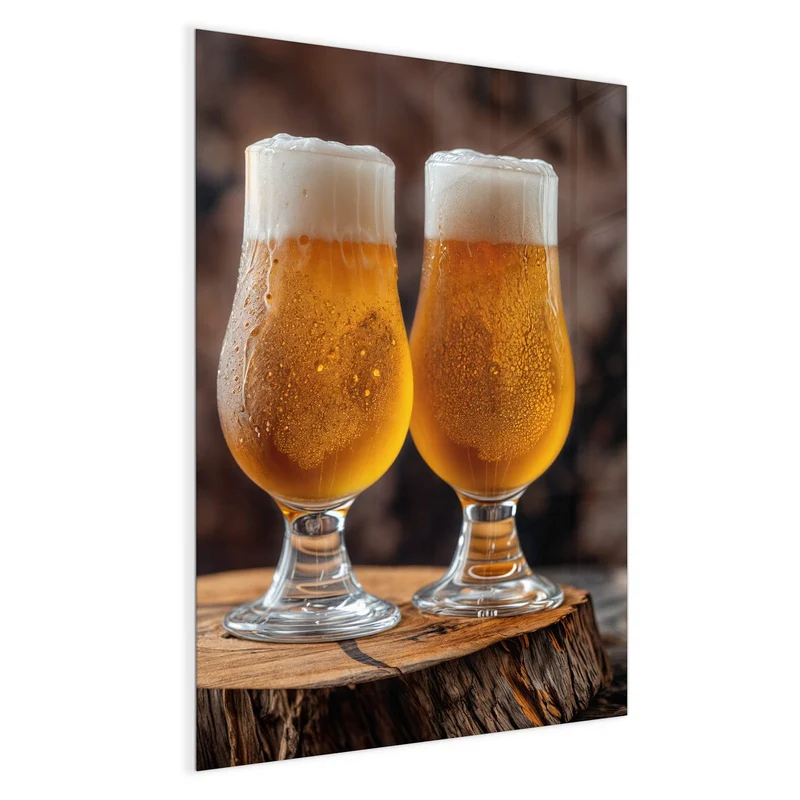 Magnettafel - Bier auf Holzstumpf