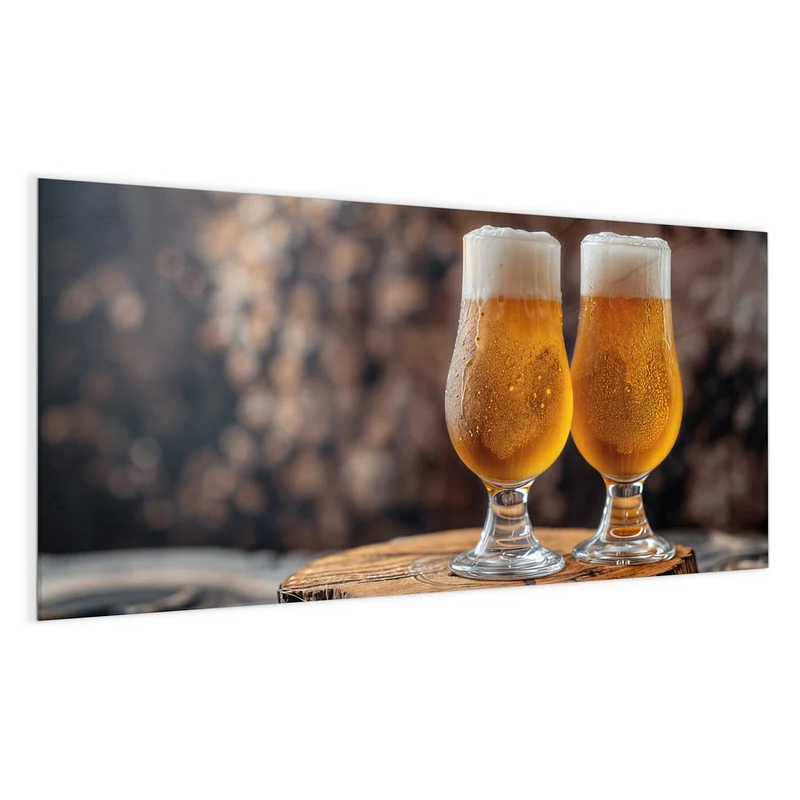 Magnettafel - Bier auf Holzstumpf
