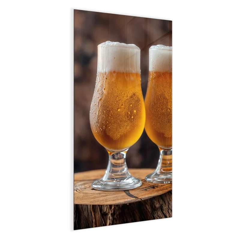 Magnettafel - Bier auf Holzstumpf