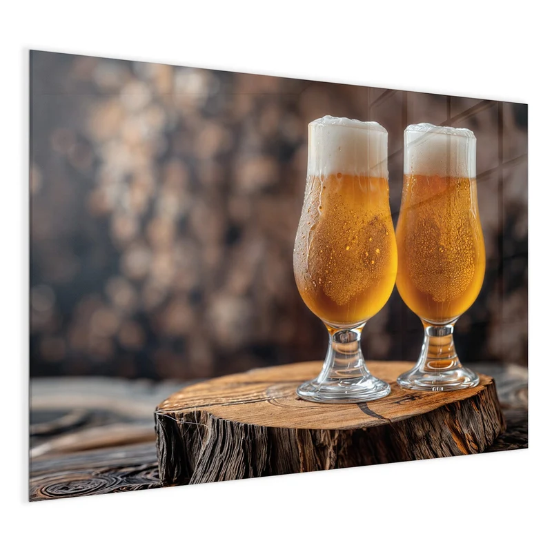 Magnettafel - Bier auf Holzstumpf