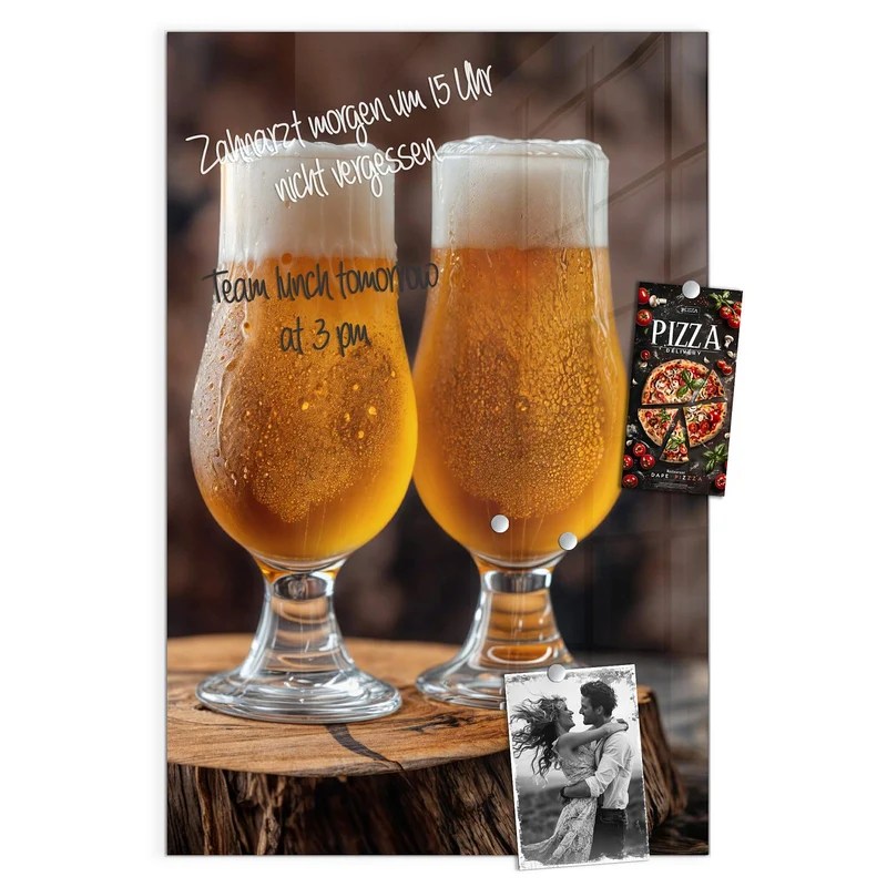 Magnettafel - Bier auf Holzstumpf