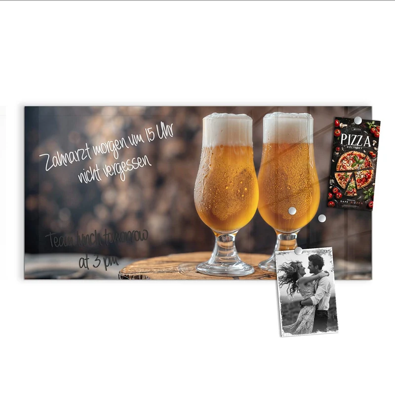 Magnettafel - Bier auf Holzstumpf