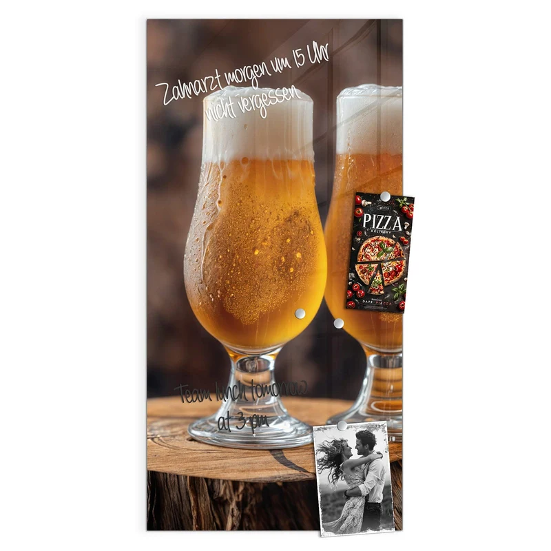 Magnettafel - Bier auf Holzstumpf