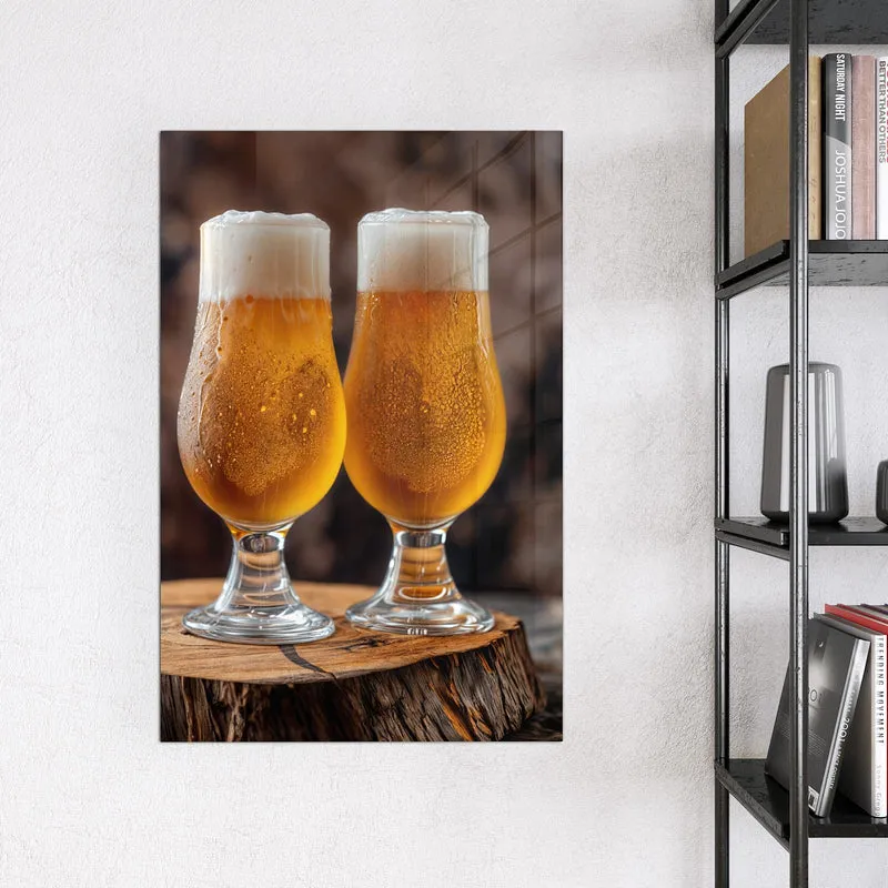 Magnettafel - Bier auf Holzstumpf