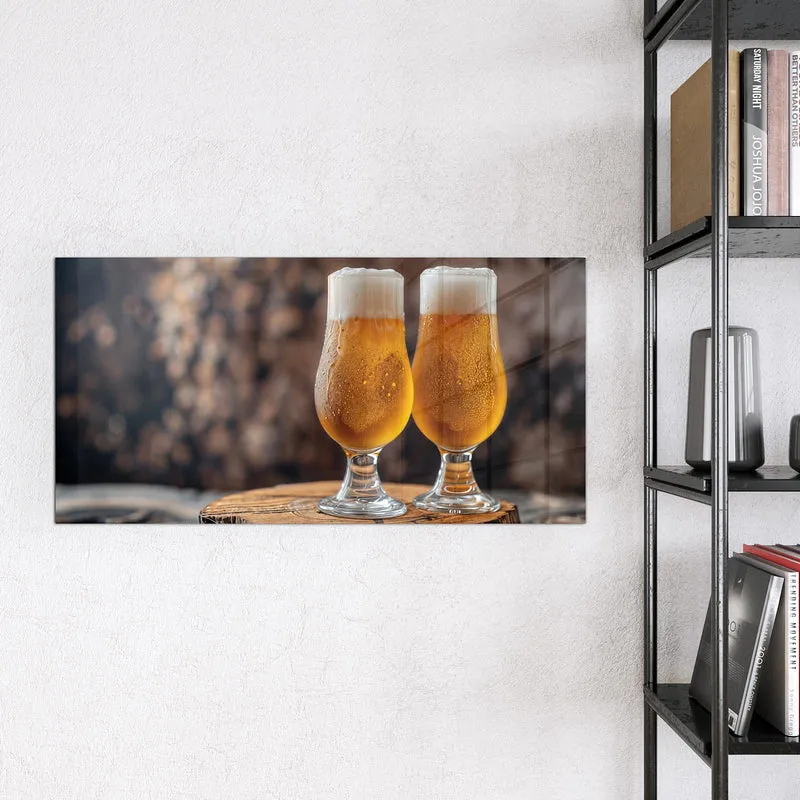Magnettafel - Bier auf Holzstumpf