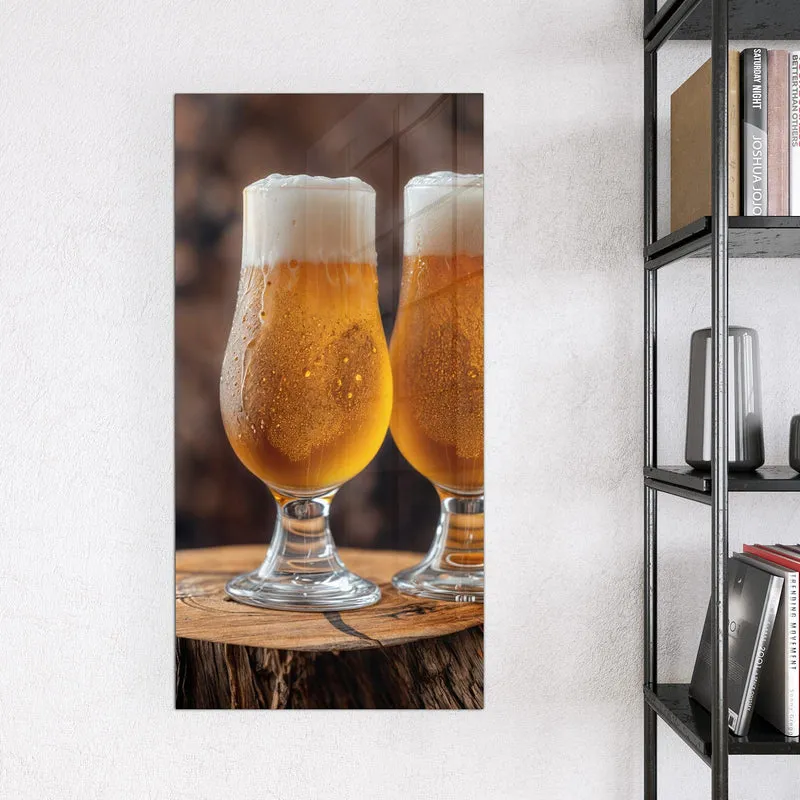 Magnettafel - Bier auf Holzstumpf