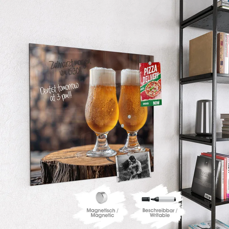 Magnettafel - Bier auf Holzstumpf