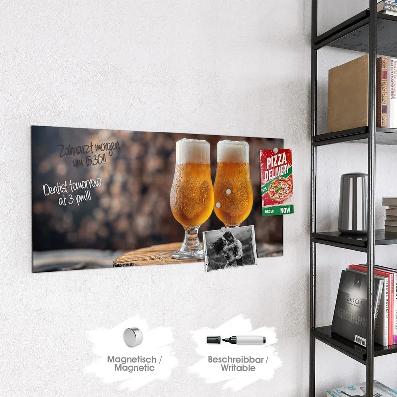 Magnettafel - Bier auf Holzstumpf